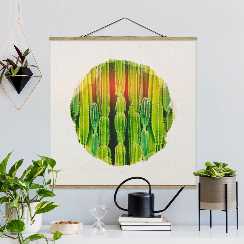 

Imagen de tela - Watercolors - Cactus Wall - Cuadrado 1:1 Dimensión LxA: 80cm x 80cm