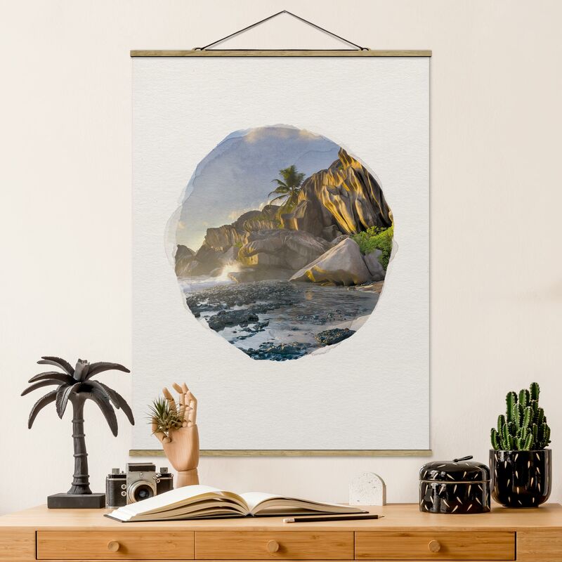 

Imagen de tela - Watercolors - Sunset On The Island Paradise - Alto 4:3 Dimensión LxA: 106.5cm x 80cm