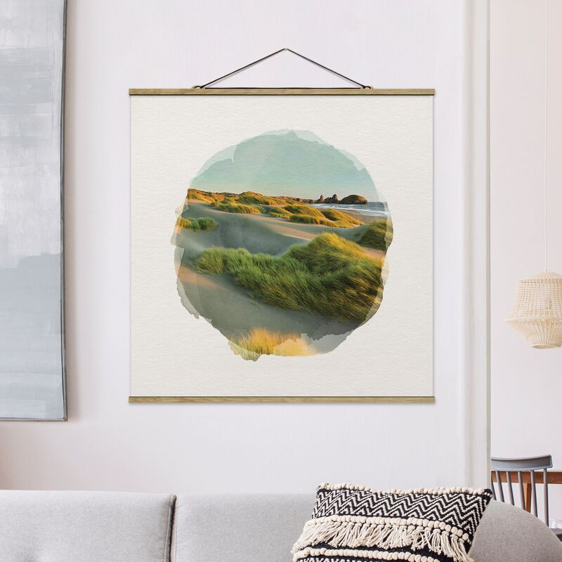 

Imagen de tela - Watercolors - Dunes And Grasses At The Sea - Cuadrado 1:1 Dimensión LxA: 100cm x 100cm