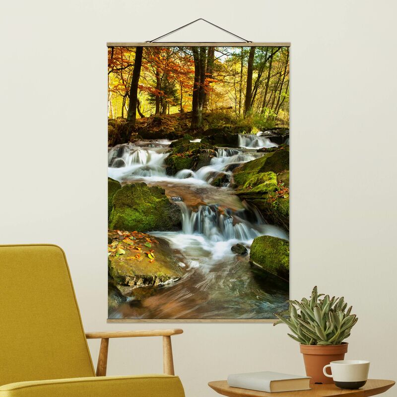 

Imagen de tela - Waterfall Autumnal Forest - Alto 3:2 Dimensión LxA: 120cm x 80cm
