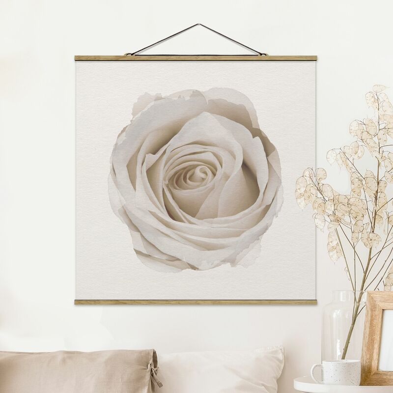 

Imagen de tela - Watercolors - Pretty White Rose - Cuadrado 1:1 Dimensión LxA: 50cm x 50cm