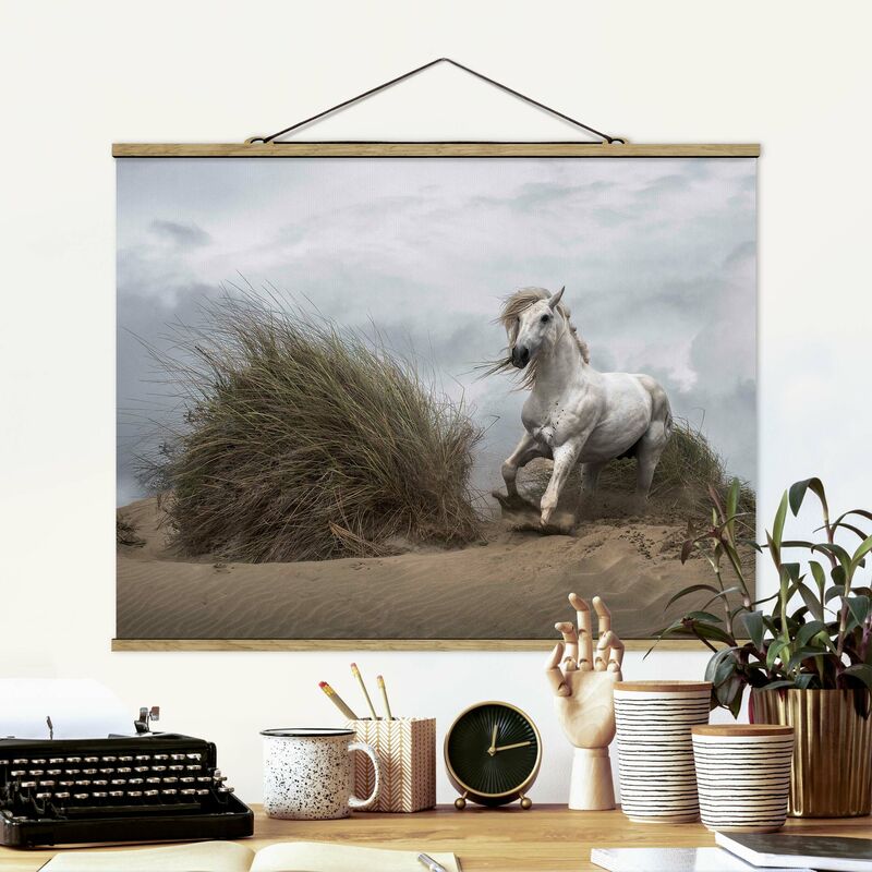 

Imagen de tela - White Horse In The Dunes - Apaisado 3:4 Dimensión LxA: 26cm x 35cm