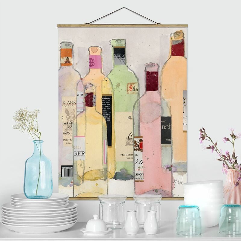

Imagen de tela - Wine Bottles In Watercolor I - Alto 4:3 Dimensión LxA: 133.5cm x 100cm