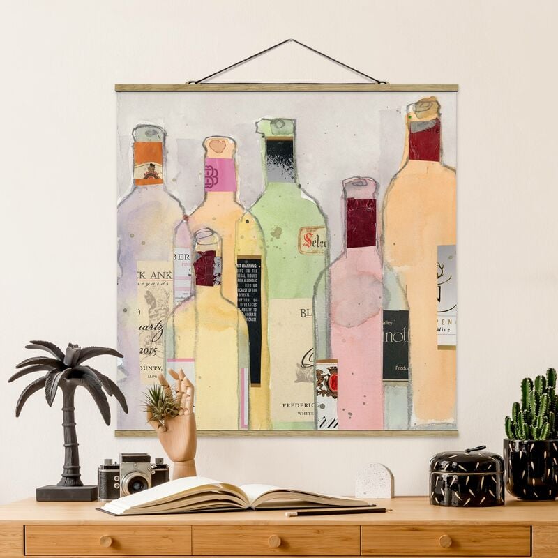 

Imagen de tela - Wine Bottles In Watercolor I - Cuadrado 1:1 Dimensión LxA: 100cm x 100cm