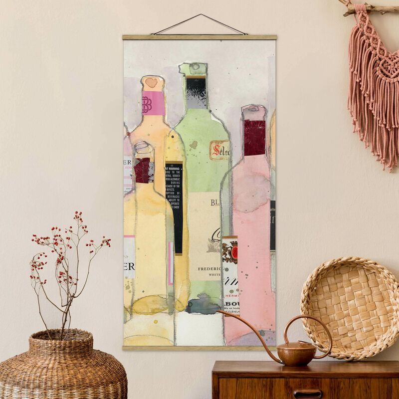 

Imagen de tela - Wine Bottles In Watercolor I - Alto 2:1 Dimensión LxA: 100cm x 50cm