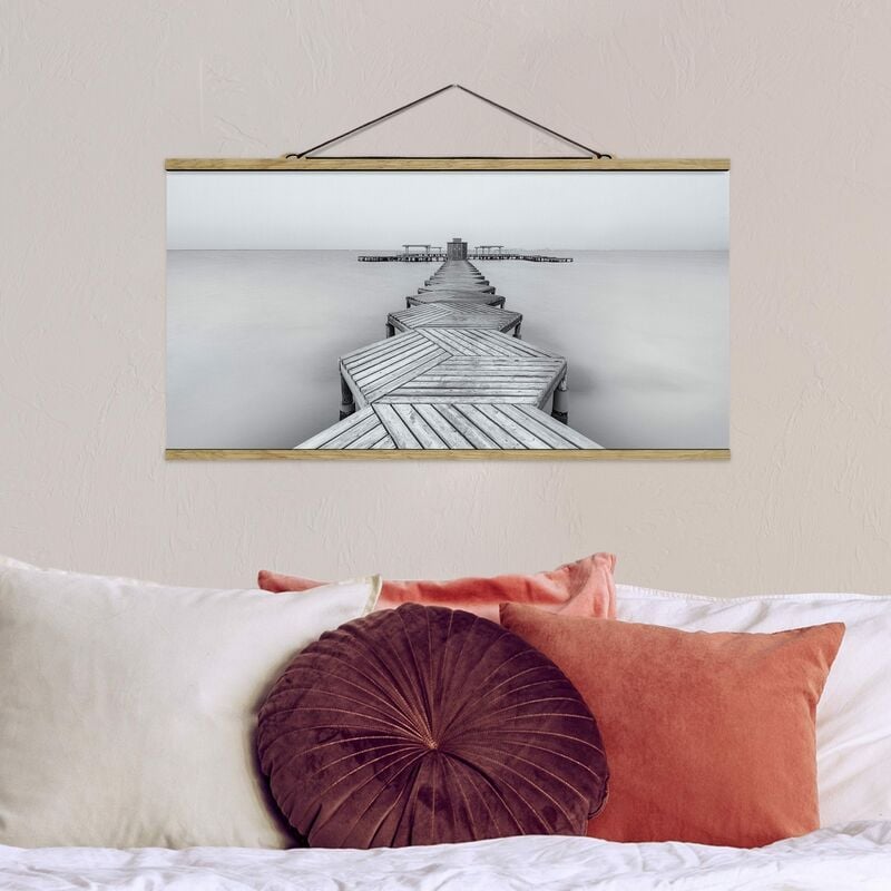 

Imagen de tela - Wooden Pier And Black And White - Apaisado 1:2 Dimensión LxA: 25cm x 50cm