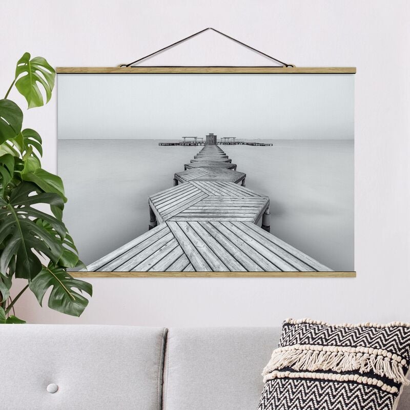 

Imagen de tela - Wooden Pier And Black And White - Apaisado 2:3 Dimensión LxA: 23.5cm x 35cm