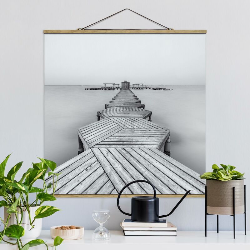 

Imagen de tela - Wooden Pier And Black And White - Cuadrado 1:1 Dimensión LxA: 50cm x 50cm