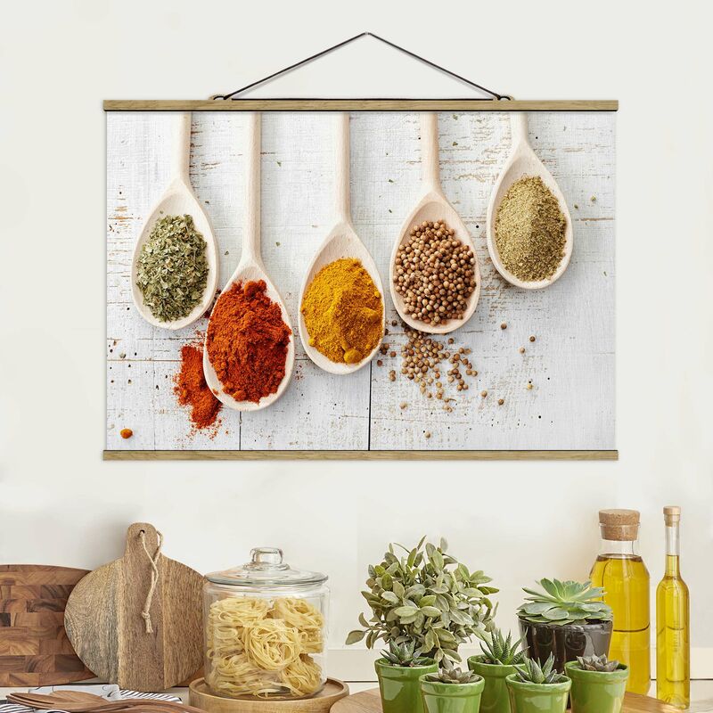 

Imagen de tela - Wooden Spoons With Spices - Apaisado 2:3 Dimensión LxA: 53.5cm x 80cm