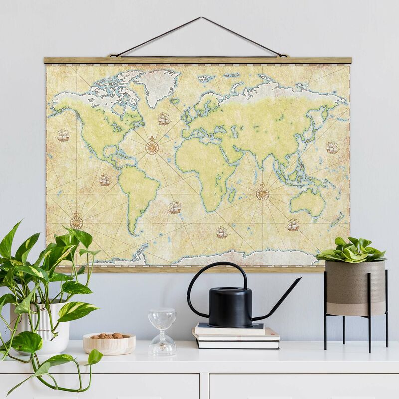 

Imagen de tela - World Map - Apaisado 2:3 Dimensión LxA: 23.5cm x 35cm