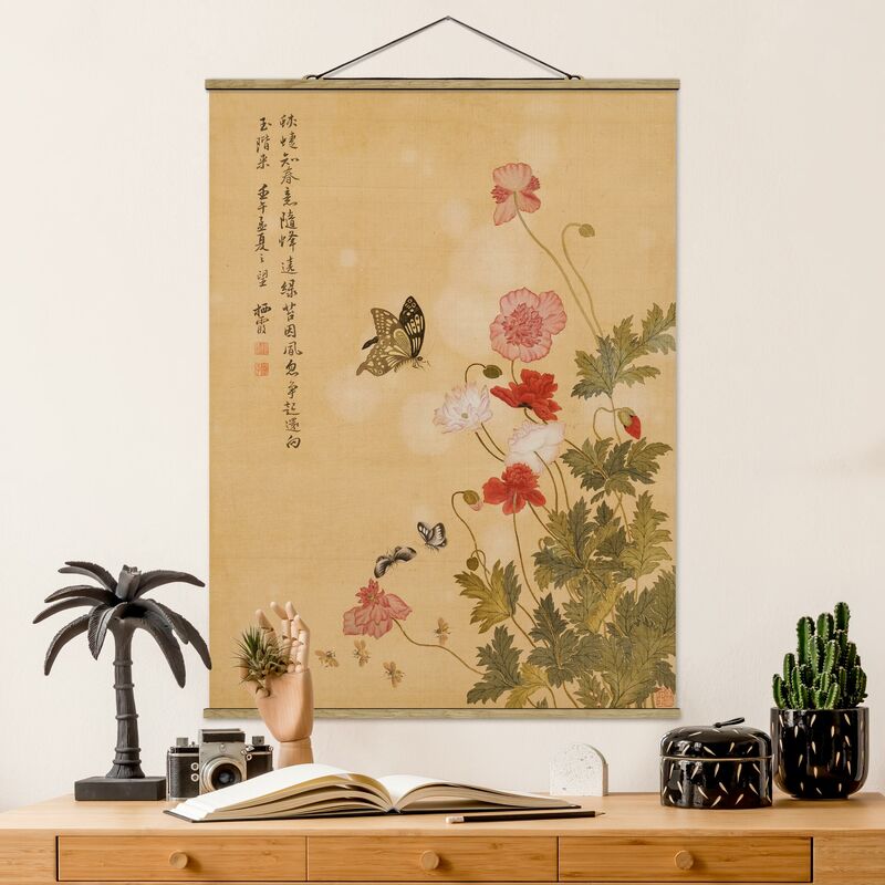 

Imagen de tela - Yuanyu Ma - Poppies And Butterflies - Alto 4:3 Dimensión LxA: 66.4cm x 50cm