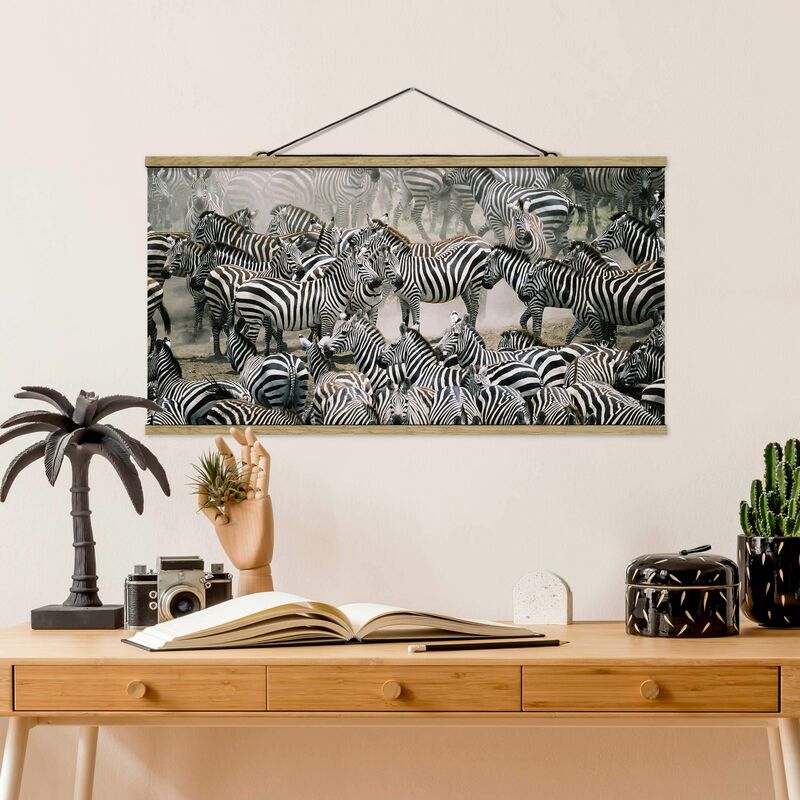 

Imagen de tela - Zebra Herd - Apaisado 1:2 Dimensión LxA: 50cm x 100cm