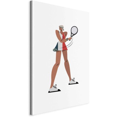 Imagen - Jugador de tenis con raqueta sobre fondo claro - ilustración