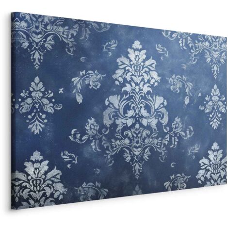 Imagen - Motivo decorativo de adorno retro en tonos azules desgastados / Adorno retro en tonos azules desgastados