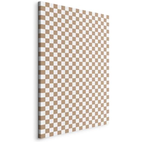 Imagen - Patrón de ajedrez - patrón de cuadros marrones y blancos con un sutil efecto de ruido / Geometría y tonos marrones - patrón de cuadros en tonos neutros