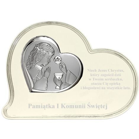 Imagen recuerdo de la primera comunión, plata  Tamaño: 17,7x13,3cm  SKU: BC6644F/A