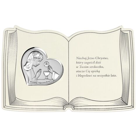 Imagen recuerdo de la primera comunión, plata  Tamaño: 25x16,2 cm  SKU: BC6602F/A