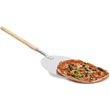 Pizzaschaufel Set 3 in 1 Pizzaschneider Heber Edelstahl Holzgriff 