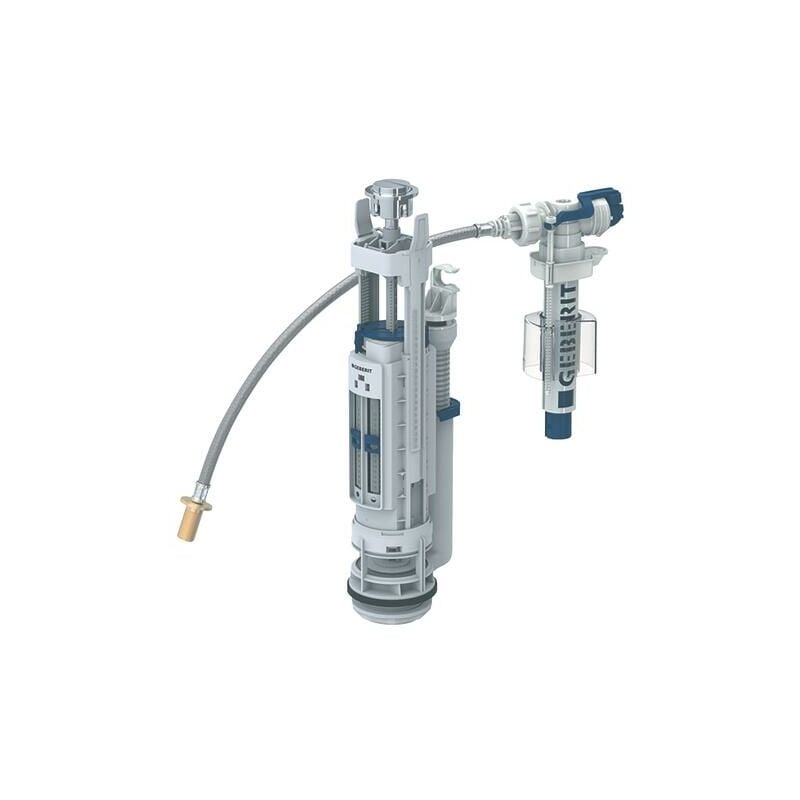 Wirquin 10724156 Chasse d'eau wc complète mécanisme wc double chasse Tronic  & robinet flotteur à alimentation latérale Jollyfill, gris et rouge :  : Bricolage