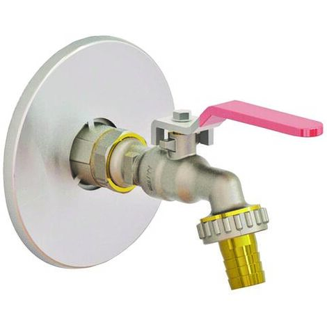 Robinet De Jardin 1/2" Avec Embout Nickelé – Raccord Universel Pour Tuyau D'arrosage