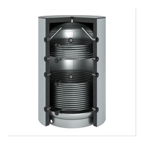 Ballon tampon acier 2000 litres 2 serpentins 2400x1300(1100) classe A+