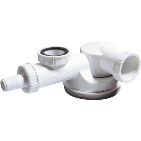 Wirquin – Siphon d'évier extra-plat Ø40 – Sortie à compression – Garde d'eau 50mm – Pour espaces confinés