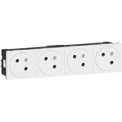 Prise 4 x 2P+T  Blanc Mosaic  Legrand 077144