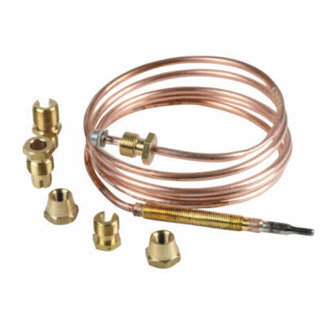 Ecolands – Thermocouple universel 1200 mm – Tête en inconel 600 – Raccords M8/M9/M10 – Température max 800 °C – Compatible avec veilleuses