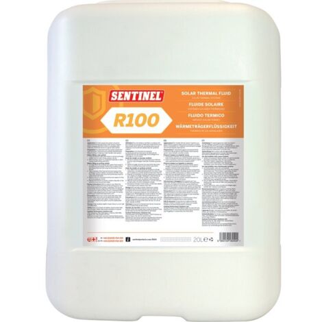 Sentinel – Fluide caloporteur solaire 20L – Protection jusqu'à -25°C – Non toxique pour systèmes de chauffage solaire – Densité 1.04 - R100-20L-DRUM