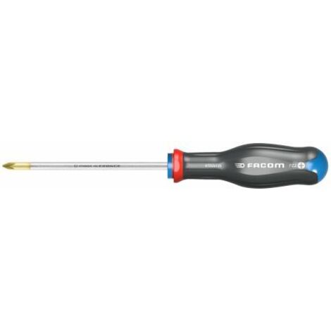 Facom – Tournevis cruciforme PZ2 125 mm – Pointe Pozidriv pour vis à tête fraisée – Précision de vissage pour bois dur