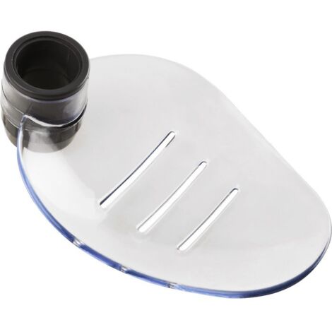Porte-savon transparent pour barre de douche 25 mm – Compatible avec barres de 25 mm – Design rond pour salle de bain moderne – Cazabox