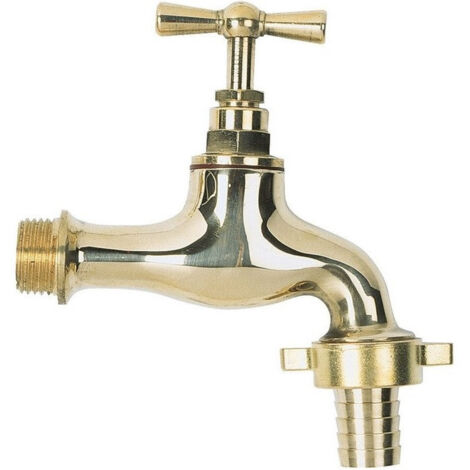 Robinet à tête de potence poli pour tuyau de Ø15 M1/2'' Nez 3/4