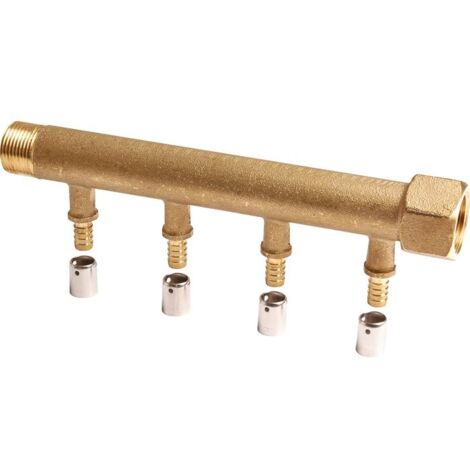 Collecteur 4 sorties - MF 3/4' - Avec départ à sertir Diamètre 16 mm - Riquier