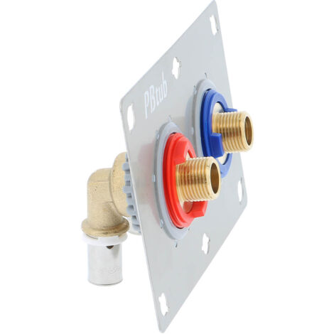Sortie de cloison double sous lavabo PER à sertir M3/8 Ø16 – Entraînement démontable – Raccords visitables – Fixation sans visserie – Selection P Pro