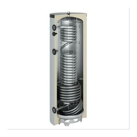 Ballon sanitaire-chauffage acier 500 litres 1 serpentin, prépa eau chaude inox  1760x760 Classe A