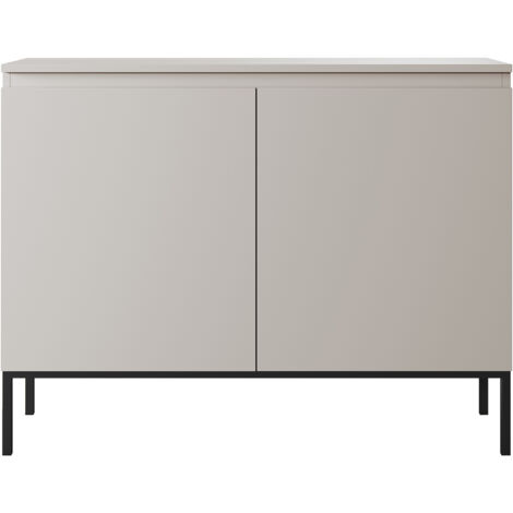Coiffeuse - 110 cm - taupe (gris-beige) avec pieds dorés - VELDIO