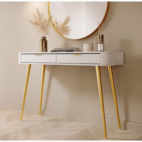Selsey OVAL - Coiffeuse avec tiroirs - 112 cm - blanc