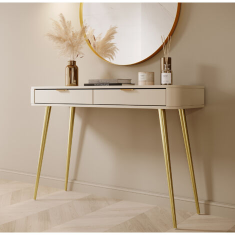 Selsey – Coiffeuse ovale avec 2 tiroirs – Longueur 112 cm – Hauteur 78 ...