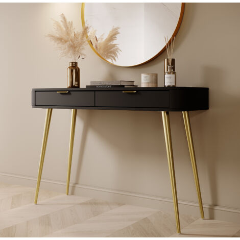 Selsey OVAL - Coiffeuse avec tiroirs - 112 cm - noir