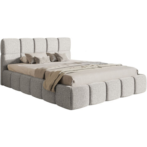 Selsey CLOUDY - Lit rembourré - 180x200 cm - gris clair chenille hydrophobe (1/5)