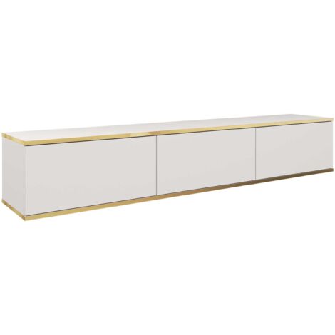 Selsey MUCALMA - Meuble TV - 175 cm - blanc avec inserts dorés (1/3)