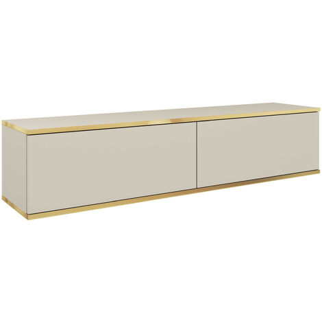 Selsey MUCALMA - Meuble TV - 135 cm - beige avec inserts dorés (1/3)