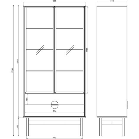 Meuble TV Stoon 154 Cm De Large Avec Tiroir - Blanc, Design Moderne, Pieds En Acier Noir - 11
