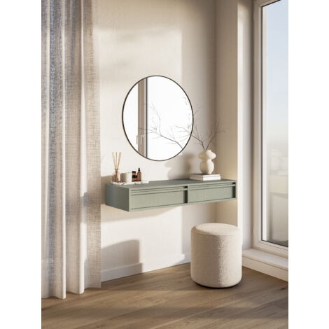 Selsey – Coiffeuse suspendue 110 cm avec 2 tiroirs – Panneau stratifié ...
