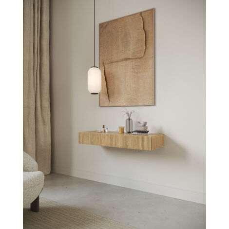 Selsey – Coiffeuse suspendue avec tiroir 110 cm – Bois chêne huilé ...