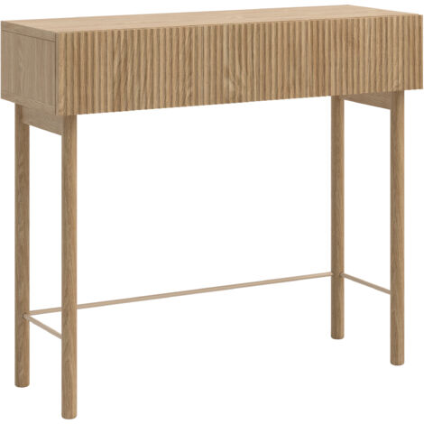 Selsey – Table console debout 90 cm avec tiroir – Bois chêne huilé – Élégante et fonctionnelle pour espaces restreints (1/5)