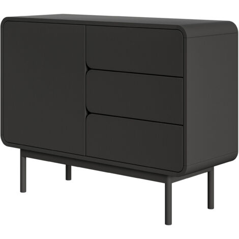 Selsey ORO - Commode - 104 cm - avec trois tiroirs - noir