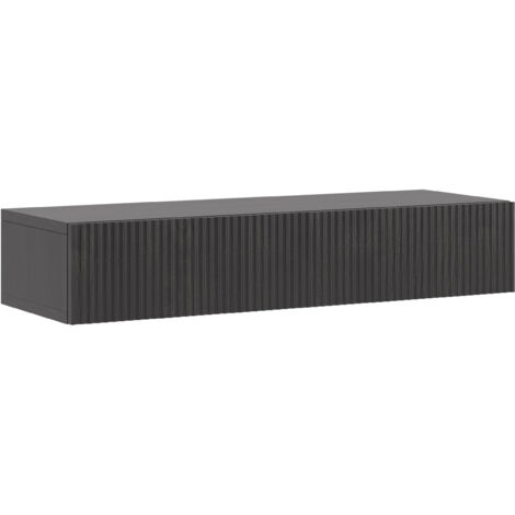 Selsey – Console suspendue avec tiroir 90 cm – Bois de frêne noir cendré – Système push to open – Idéale pour entrée ou salon (1/5)