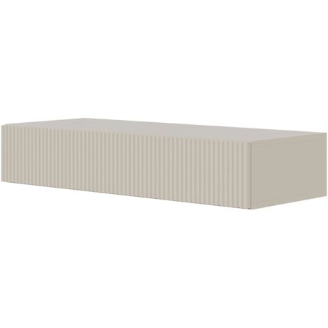 Selsey – Table console suspendue avec tiroir – Longueur 90 cm – Corps en panneau stratifié – Façade MDF grège – Système push to open
