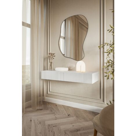 Selsey – Coiffeuse suspendue avec tiroirs 110 cm – Corps en panneau ...